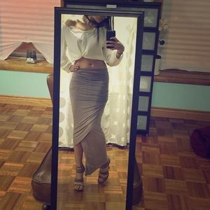 Skin tight, nude, bohemian skirt