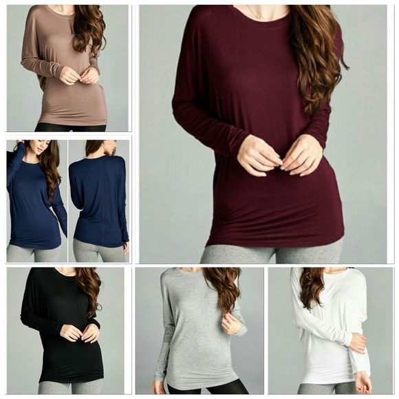 Favorite Black Long Sleeve Dolman Top - Picture 2 of 4