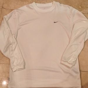 White Nike dry fit long sleeve shirt