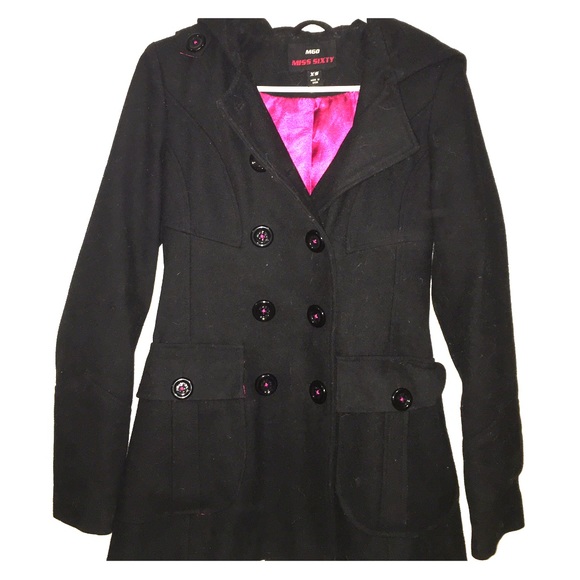 Black Hooded Peacoat