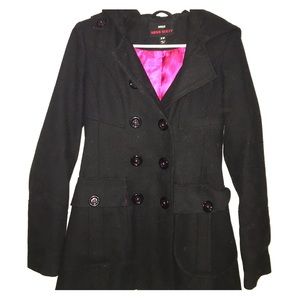 Black Hooded Peacoat