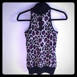 Marciano knit leopard high neck turtleneck top