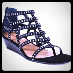 Style & Co Black Gladiator Wedge Sandals - Sz8 NEW