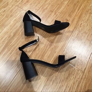 Ankle strap black heels