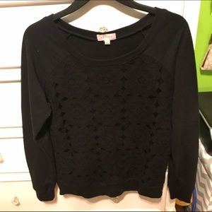 Black laced long sleeve top