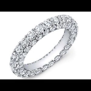 Cubic Zirconia 3-Row Eternity Ring 18K White Gold