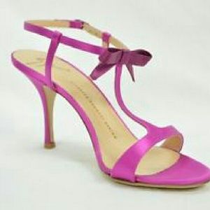 GIUSEPPE ZANOTTI SHOES sandals t strap pink satin