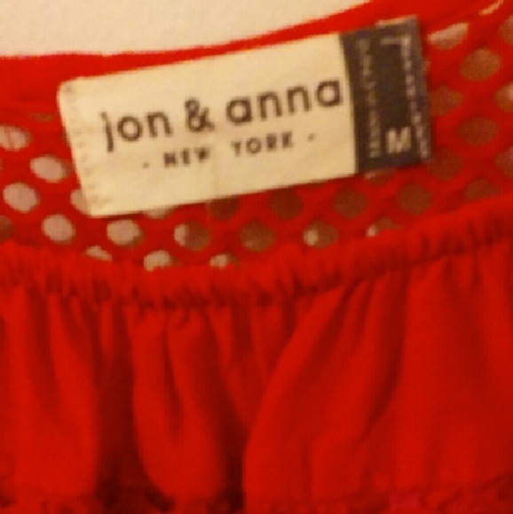 Red Dress with Mesh, Lace & Ruffles - Picture 4 of 4