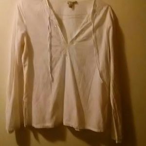 White long sleeve top