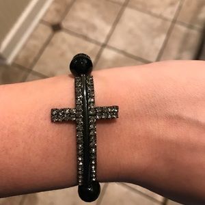 Handmade black cross bracelet