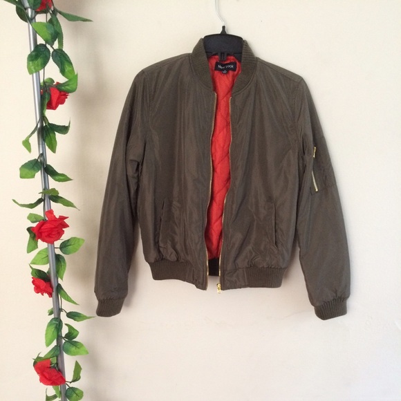 Olive green bomber jacket