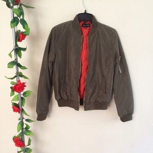 Olive green bomber jacket