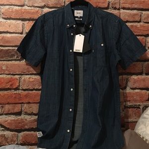 WESC M SLIM FIT Orin s/s shirt insignia blue.
