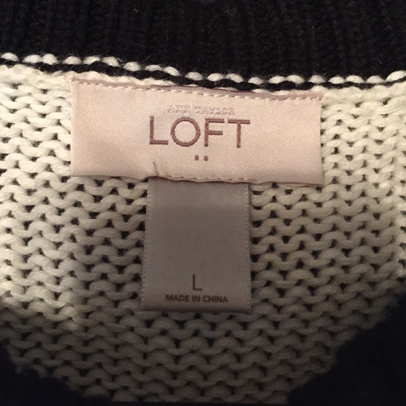 Off white and black loft sweater (size large) - Picture 2 of 4