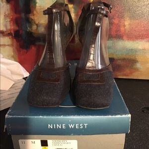 Nine West Gray and Brown Leather Shoe