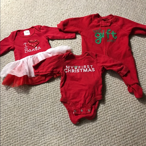 multiple Other - Christmas Outfits onesie baby girl size 3 months