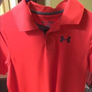 Boys orange under armor polo.