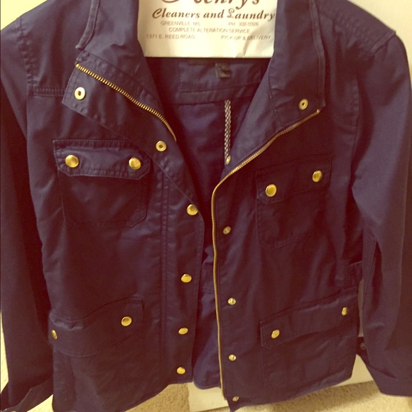 J Crew Downton Field Jacket, navy, size medium