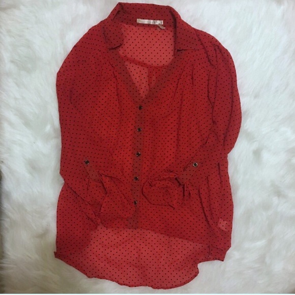 Red Polka Dot Blouse