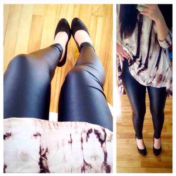 ❣️LAST❣️ Oil Slick Leather Look Slimming Legging - Picture 2 of 2