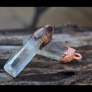 Clear quartz crystal pendant. Unique gift ideas