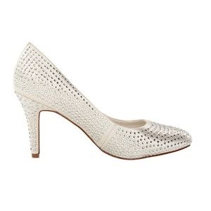 *David Tutera Crystal and Satin Bridal shoes*