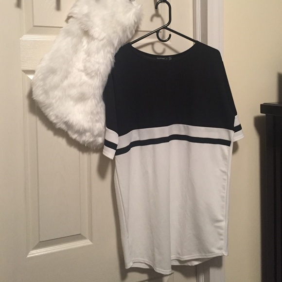 Black and white shirt dress