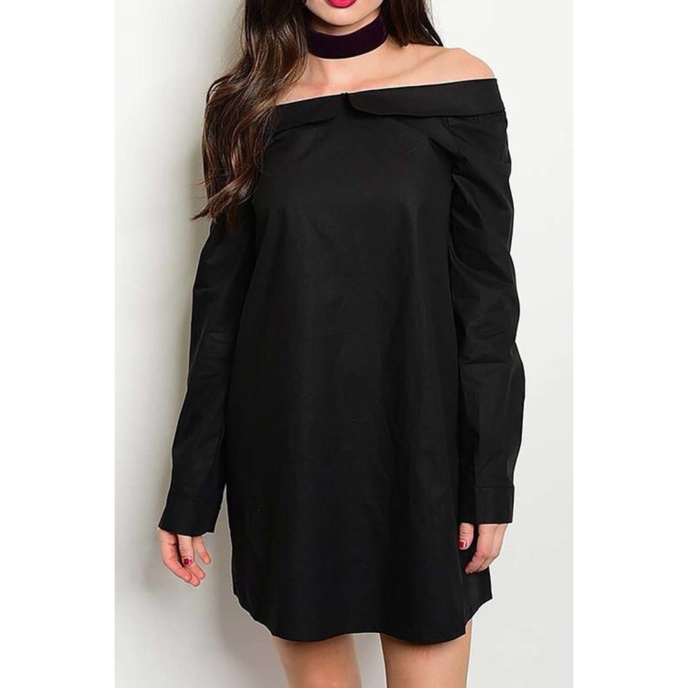 Audrey Off Shoulder Dress in Black