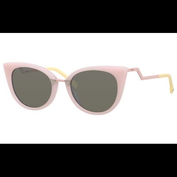 Fendi opal pink & yellow cat eye sunglasses