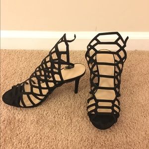 Brand new black strappy heels