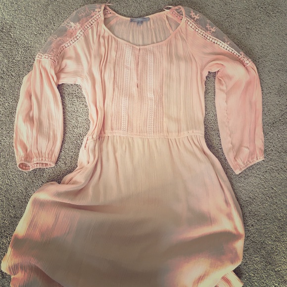 Pink Peasant Dress