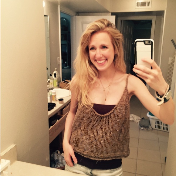 Hand knitted organic tank-one of a kind! - Picture 2 of 4