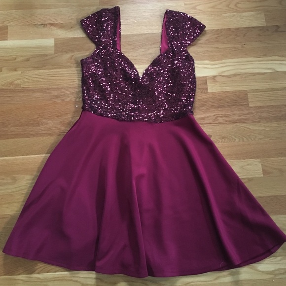 Asos Red Sequin Dress Size 10