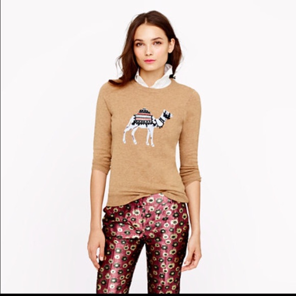 J. Crew Camel Intarsia Sweater