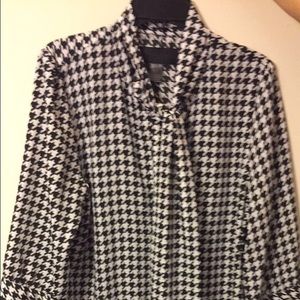 Black and white checkered blouse