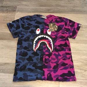 Men's Casual Camo Bape Shark Head T-Shirt