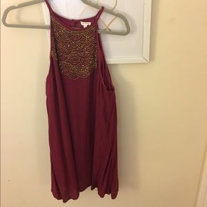 Burgundy semi formal shift dress
