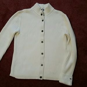 white woman sweater with  buttons