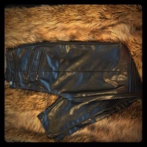 MissGuided Faux Leather Moto Pants
