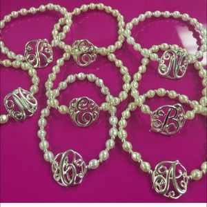 Initial Monogram Pearl Bracelets, NWT, Boutique