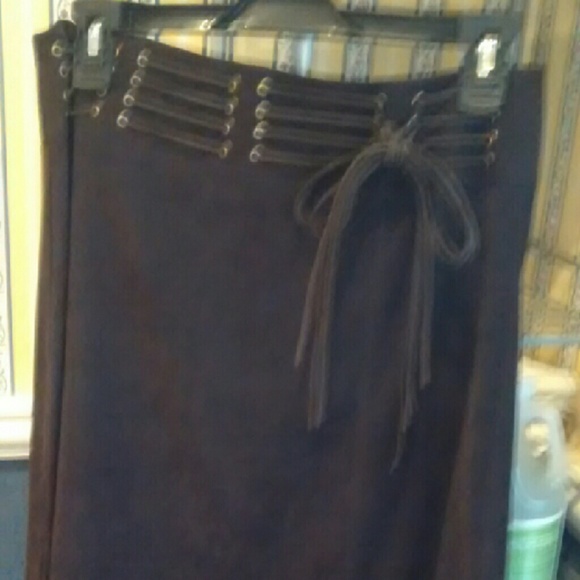 Suede like brown skirt
