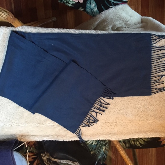 Teal scarf with fringe on ends