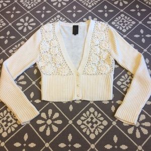 🌸 Price Drop! Feminine Crocheted Cropped Cardigan
