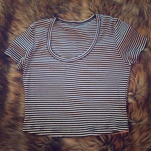 Striped American Apparel Crop Top