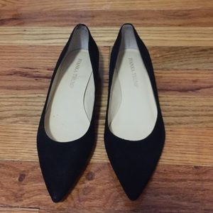 Ivanka Trump black suede pointed toe flats
