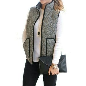 Women's Slim Fall Quilted Herringbone Puffer Vest