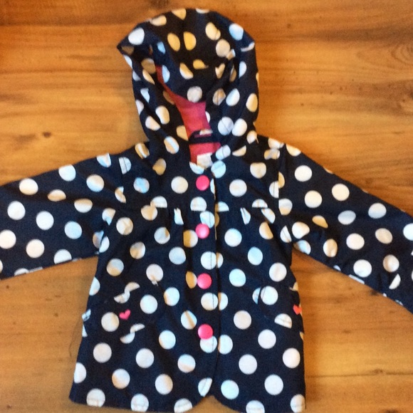 Polka dot rain jacket
