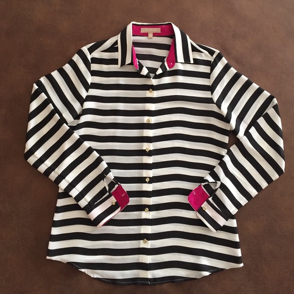 Banana Republic Long Sleeved Striped Blouse