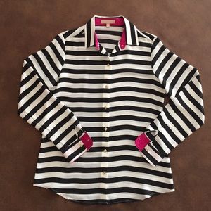 Banana Republic Long Sleeved Striped Blouse