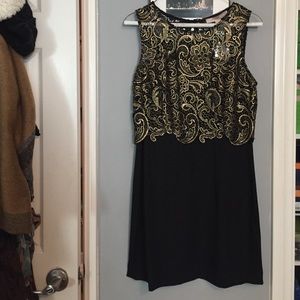 New black and gold lace dress